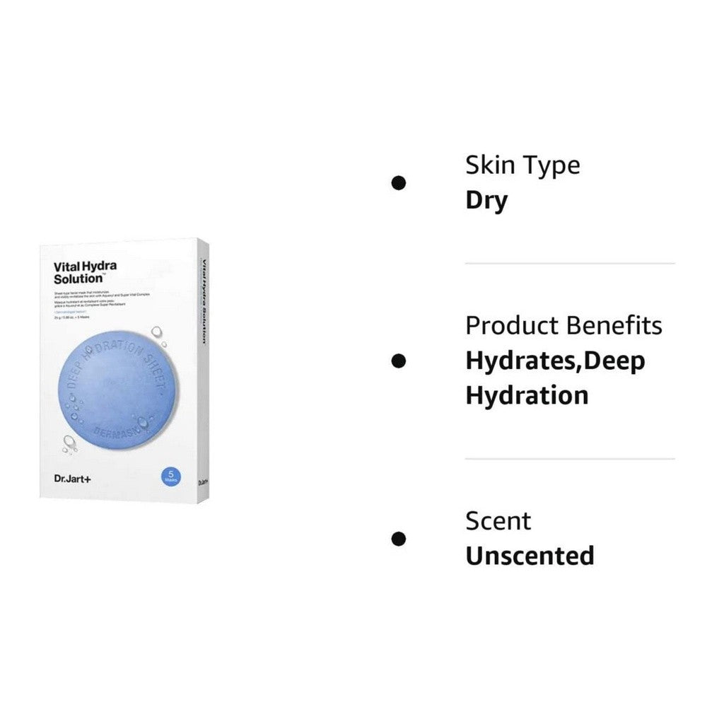 [SET] Dr.Jart+ Vital Hydra Solution™ Deep Hydration Mask Sheet 25g (0.9oz.) 5ea Set