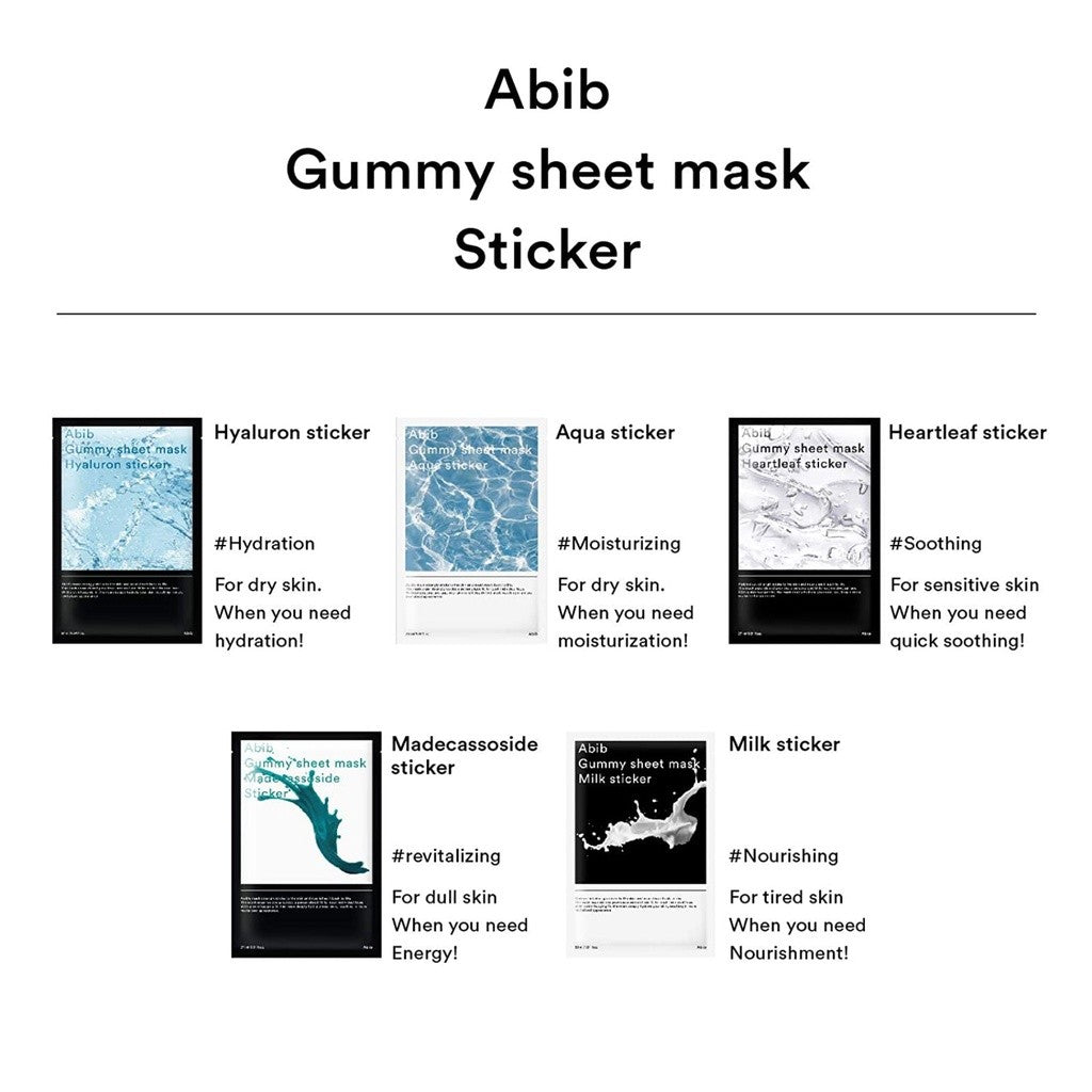 [SET] Abib Mild Acidic pH Madecassoside Sticker Sheet Mask, 27ml*10 Sheets