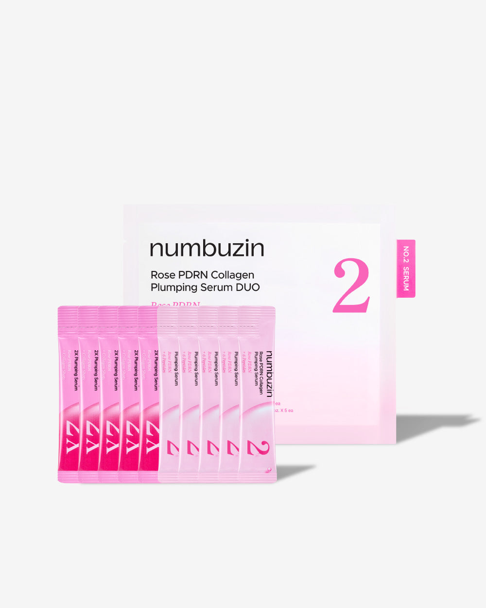 Numbuzin No.2 Rose PDRN Collagen Plumping Serum Duo, 10ml (Mild 1ml*5ea+Intensive 1ml*5ea)