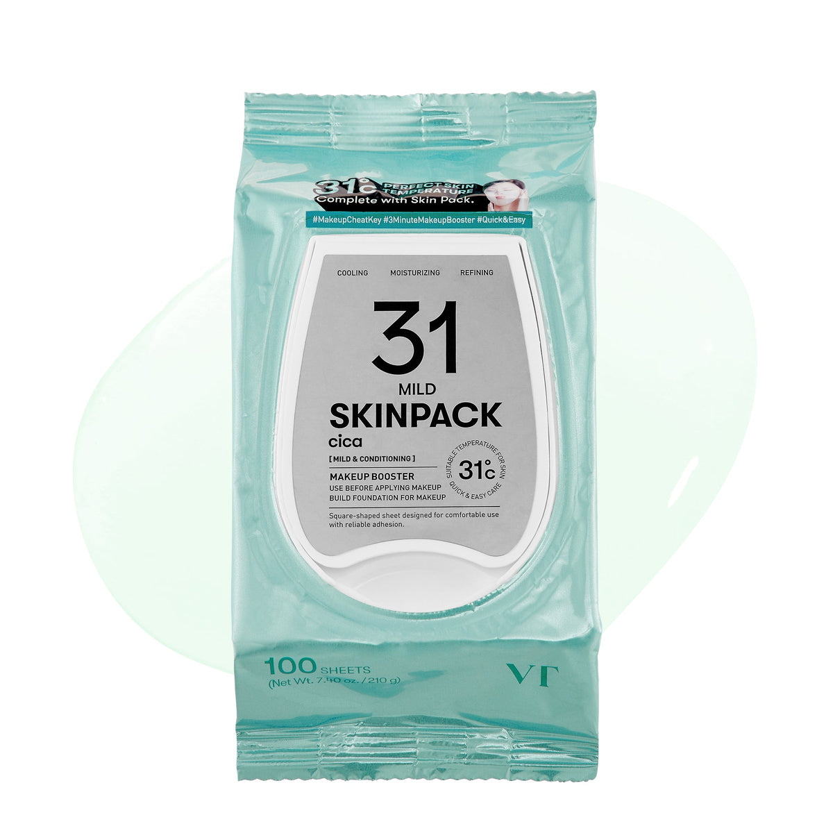 VT Skin Pack Cooling Pack 100ea 210g (3 Types) │ Mild / Smooth / Luminous