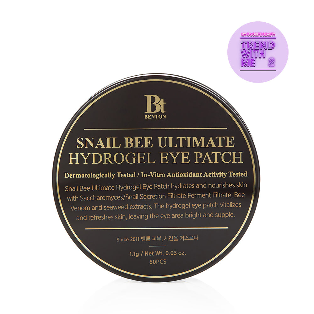BENTON Snail Bee Ultimate Hydrogel Eye Patch (60pcs) - Hydrating Eye Patches | Snail Mucin Eye Patches | Reusable Eye Patches | Cooling Eye Patches
