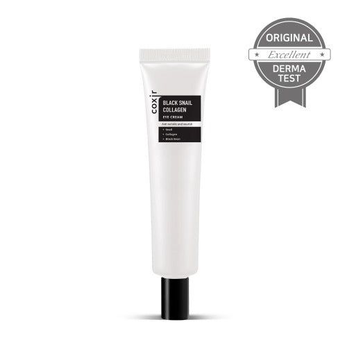 [COXIR] BLACK SNAIL COLLAGEN EYE CREAM, 30mL l Black-3-Complex: Black Rice, Bean, Sesame, Snail Mucin, Niacinamide, Collagen