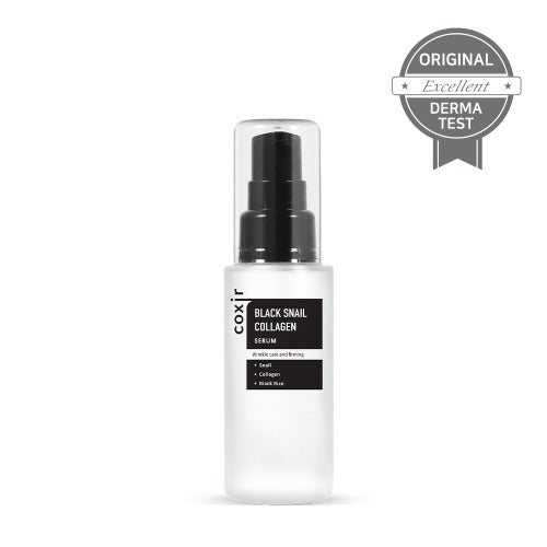 [COXIR] BLACK SNAIL COLLAGEN SERUM, 50mL l Black-3-Complex: Black Rice, Bean, Sesame, Snail Mucin, Collagen