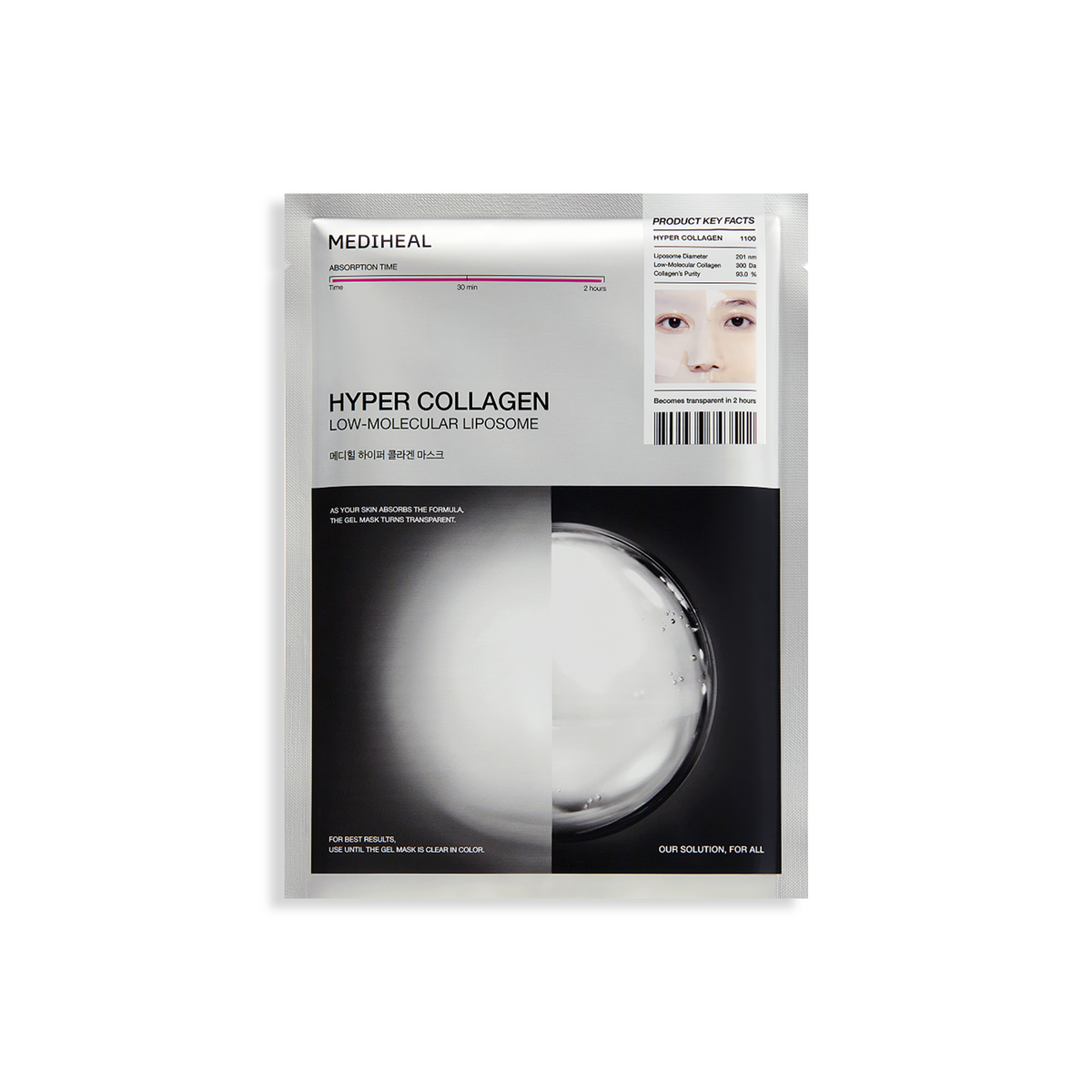 MEDIHEAL Hyper Collagen Mask (4EA / 1EA) │ Low-Molecular Liposome