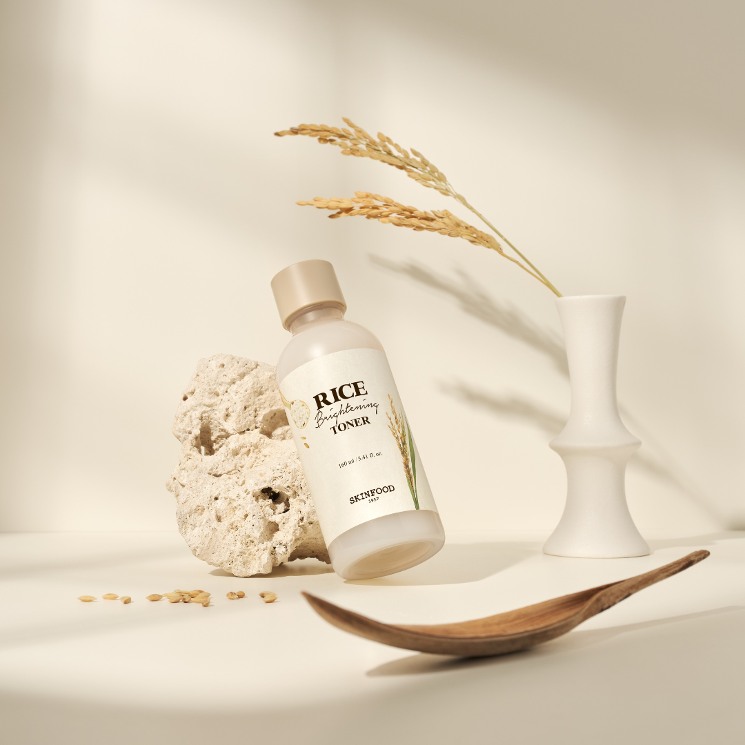SKINFOOD Rice Brightening Line  (Toner 160mL / Serum 55mL / Cream 60mL)