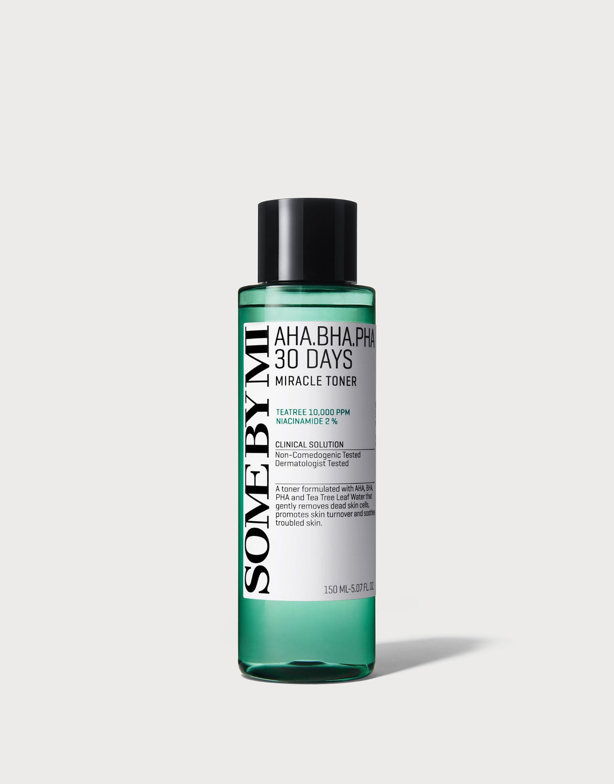 SOME BY MI AHA BHA PHA 30 Days Miracle Toner  5.07Oz/150ml  Made from Tea Tree Leaf Water for Sensitive Skin, Mild Exfoliating Daily Facial Toner, Korean Skin Care