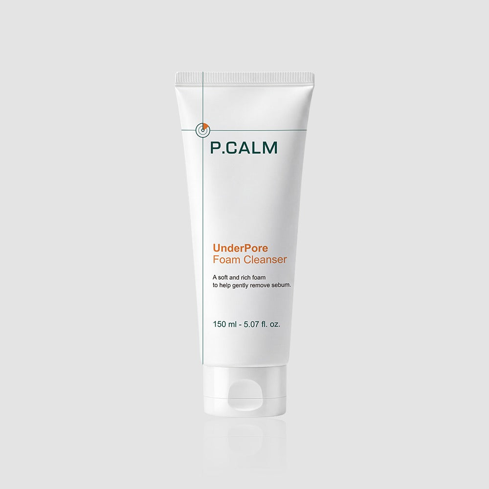 P.CALM UnderPore Foam Cleanser 150ml | Vegan Gentle Deep Pore Cleansing Facial Wash for Sensitive Skin