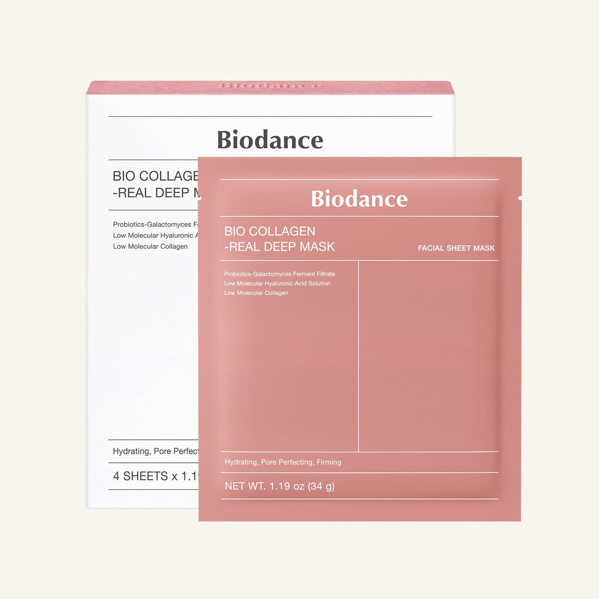 Biodance Real Deep Mask 34g x4ea 1 Box (4 options) │ Collagen / Hydro Cera-nol / Sea Kelp / Vita Niacinamide — COLLAGEN