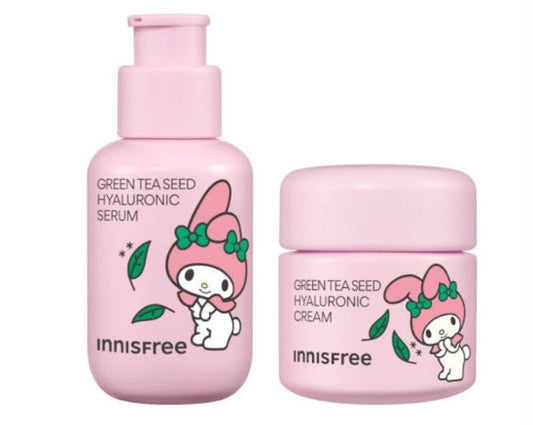 [My Melody Edition] Innisfree Green Tea Seed Hyaluronic Serum 80ml / Cream 50ml
