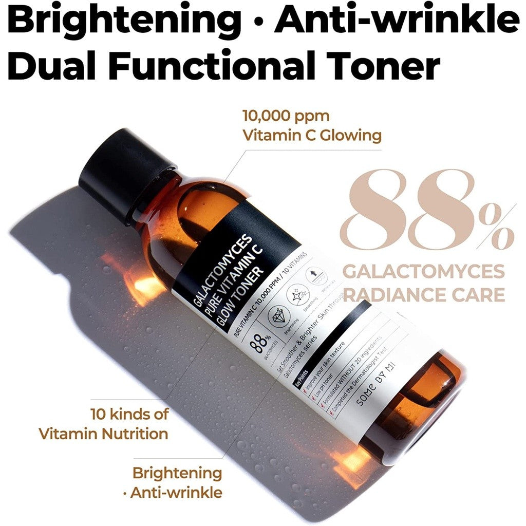 SOME BY MI Galactomyces Pure Vitamin C Glow Toner - 6.76Oz, 200ml - Brightening and Refreshing Effect - Improvement of Skin Irritation and Elasticity - Facial Skin Care