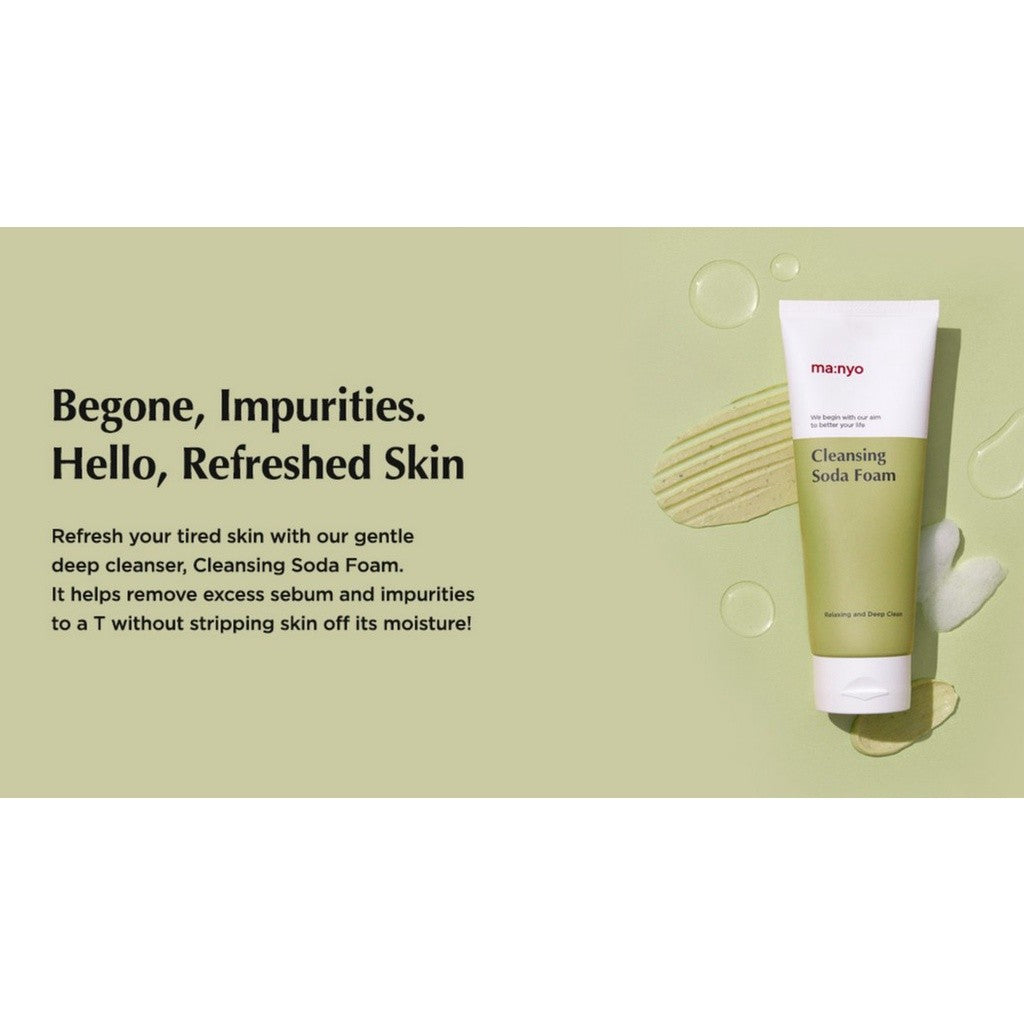 MANYO Deep Pore Cleansing Soda Foam 5.07 fl oz / 150ml Daily Face Wash, Non Irritating, with Vitamin C, Chamomile, Clean K-Beauty for Women and Men Korean Skin care