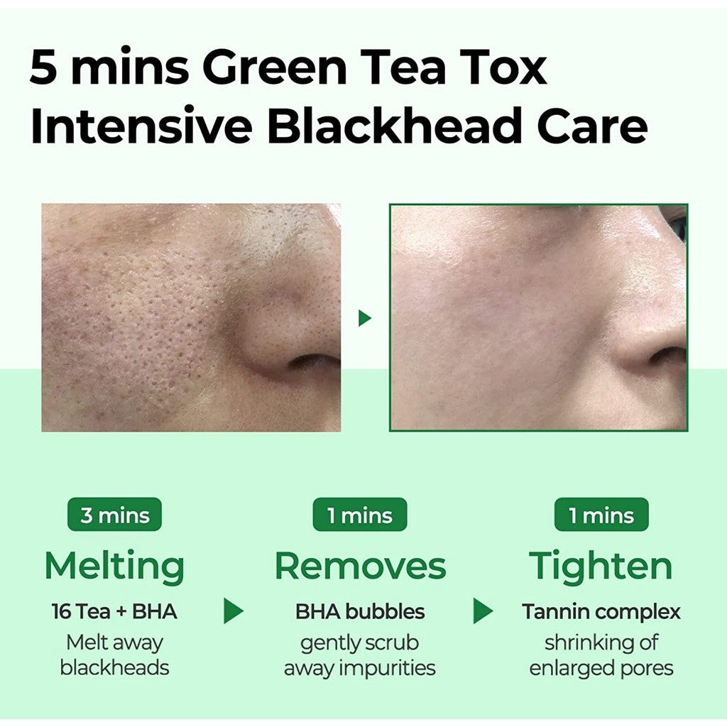 SOME BY MI Bye Bye Blackhead 30 Days Miracle Green Tea Tox Bubble Cleanser / 4.23 Oz, 120g / Pore Cleaning, Brightening and Tannin Complex Cleanser / Restoring Skin Balance