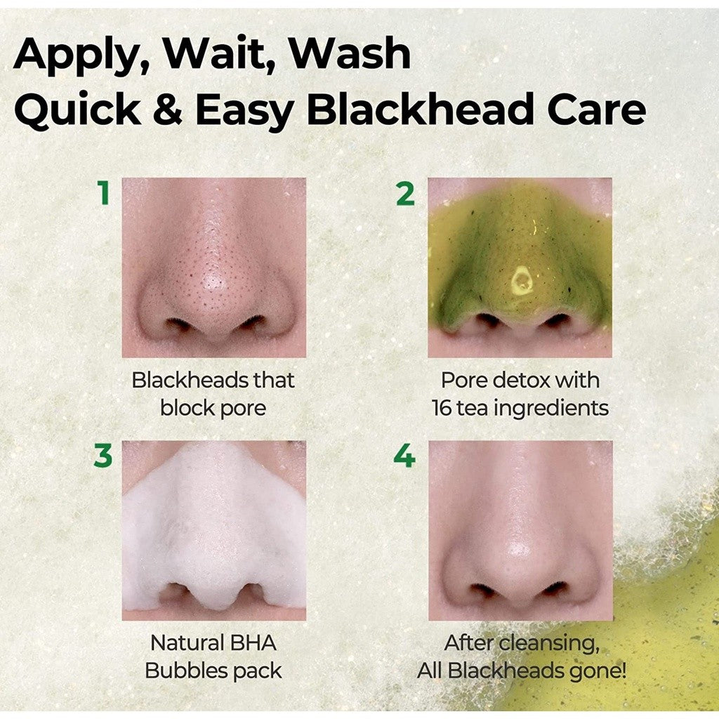 SOME BY MI Bye Bye Blackhead 30 Days Miracle Green Tea Tox Bubble Cleanser / 4.23 Oz, 120g / Pore Cleaning, Brightening and Tannin Complex Cleanser / Restoring Skin Balance