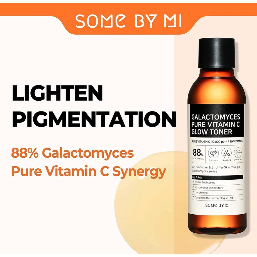 SOME BY MI Galactomyces Pure Vitamin C Glow Toner - 6.76Oz, 200ml - Brightening and Refreshing Effect - Improvement of Skin Irritation and Elasticity - Facial Skin Care