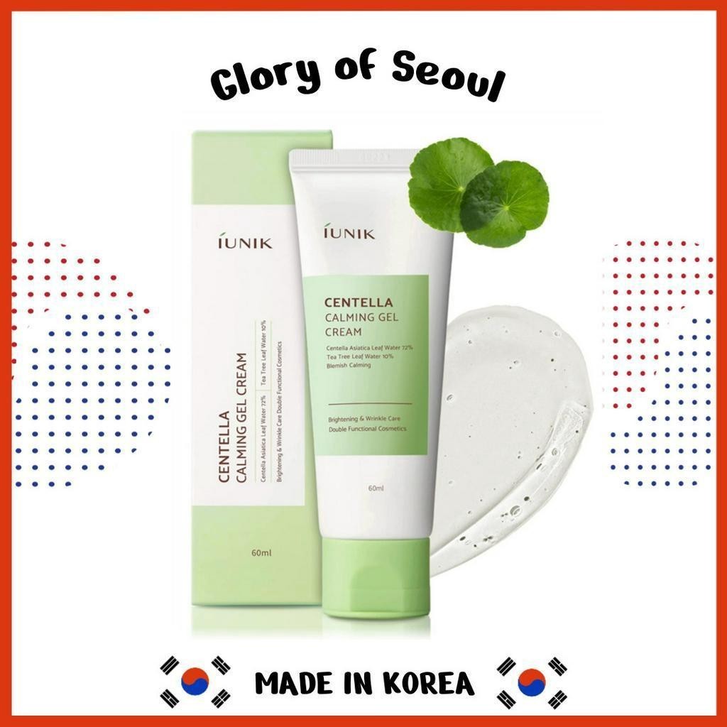 IUNIK Centella Calming Gel Cream 60mL, Vegan Non-Sticky Face Moisturizer