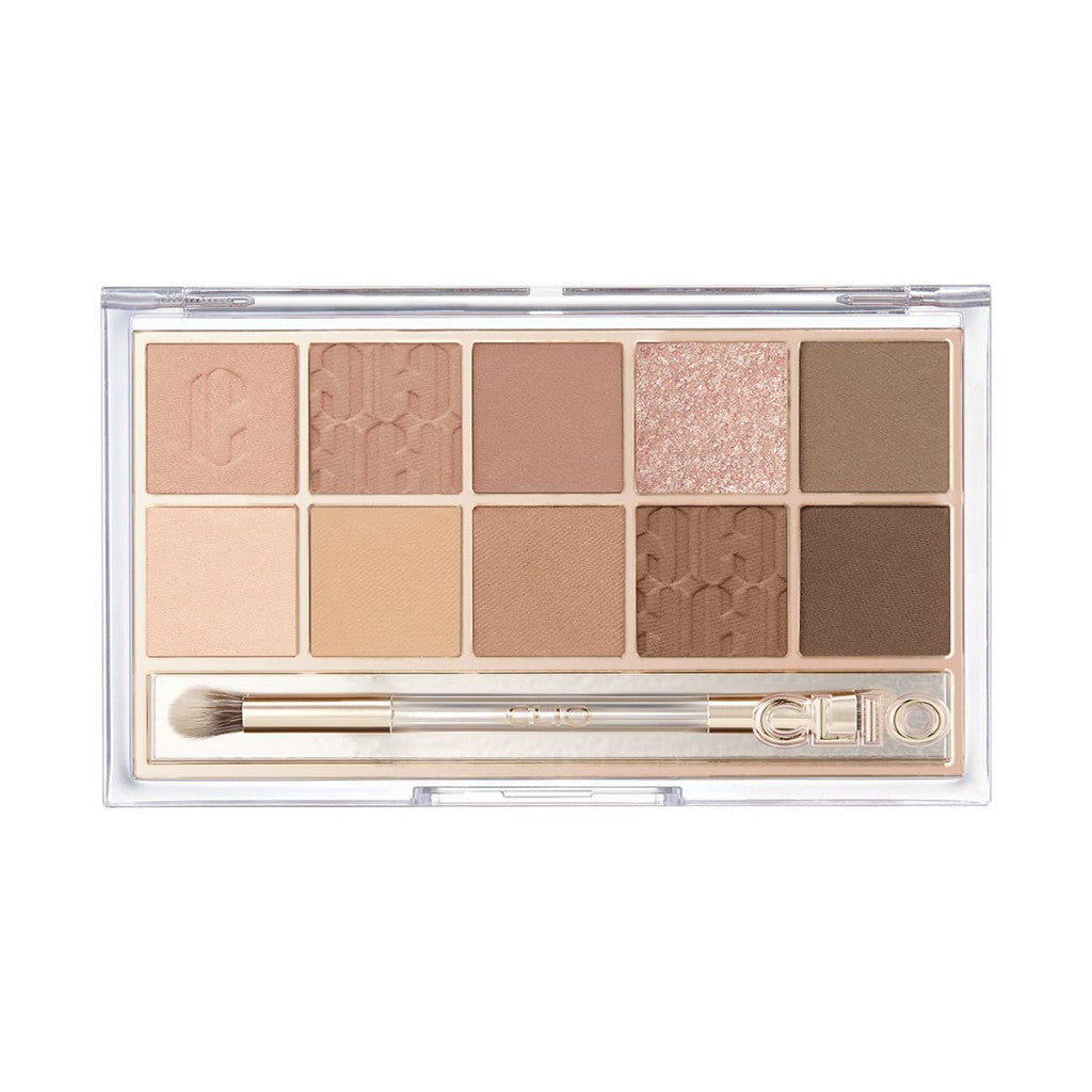 CLIO Pro Eye Shadow Palette, Matte, Shimmer, Glitter, Pearls, Highly Pigments, Long-Wearing