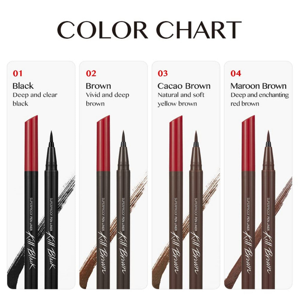 CLIO Superproof Pen Liquid Eye Liner, Precision Tip, Long Lasting, Smudge-Resistant, High-Intensity Color