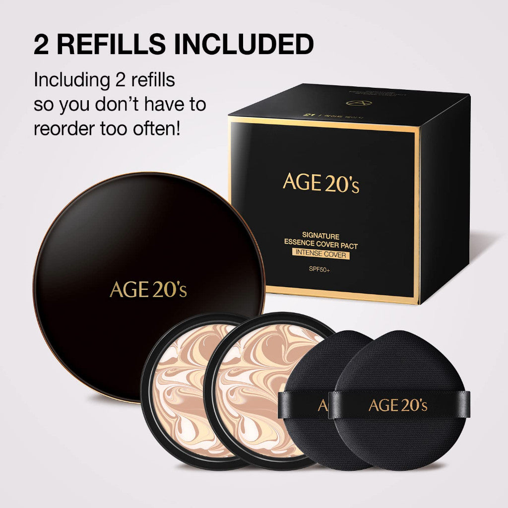 Age 20's Signature Essence Cover Pact Foundation Intense Cover - Black (14g x 2ea)