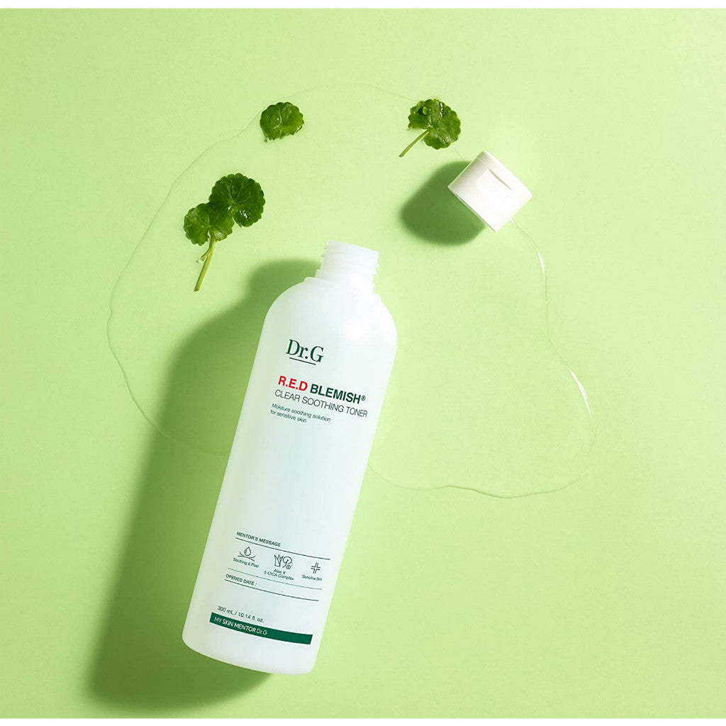 Dr.G RED Blemish Clear Soothing Toner 300mL/10.14oz KOREA Beauty Korean Skin Care Calming Mild exfoliation AHA BAH Hydrating Hyaluronic acid