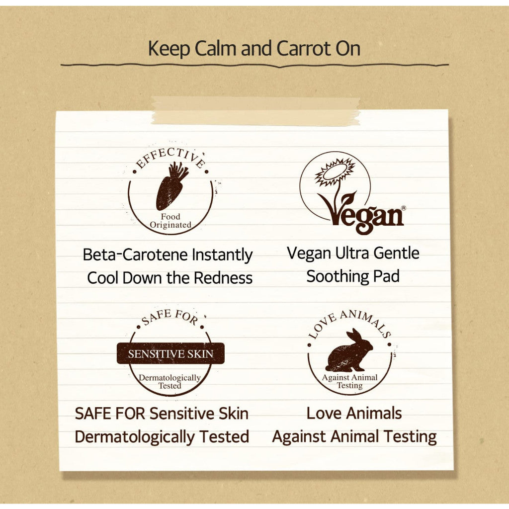 SKINFOOD Carrot Carotene Calming Water Pad 250g (8.81 oz.) 60 Sheets- Redness Relief Soothing, Vegan, Cruelty Free, Dermatologically Tested