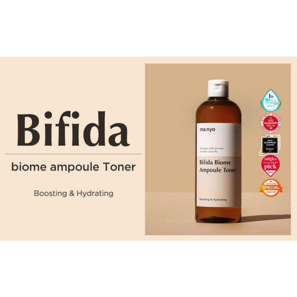 Manyo Bifida Biome Ampoule Toner (210ml,400ml,500ml) Moisturizing Toner for Face, 5-Types-of Hyaluronic Acid, Daily Firmness, Serum, Korean Skincare