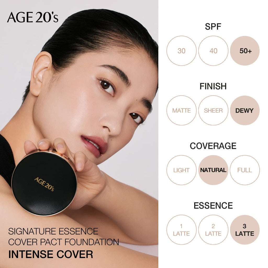 Age 20's Signature Essence Cover Pact Foundation Intense Cover - Black (14g x 2ea)