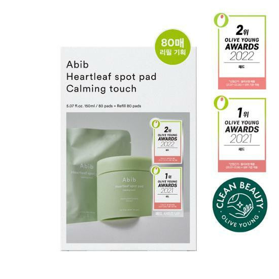 [ORIGINAL PRODUCT + REFILL SET] Abib Heartleaf Spot Pad Calming Touch 80pads + Refill 80pads