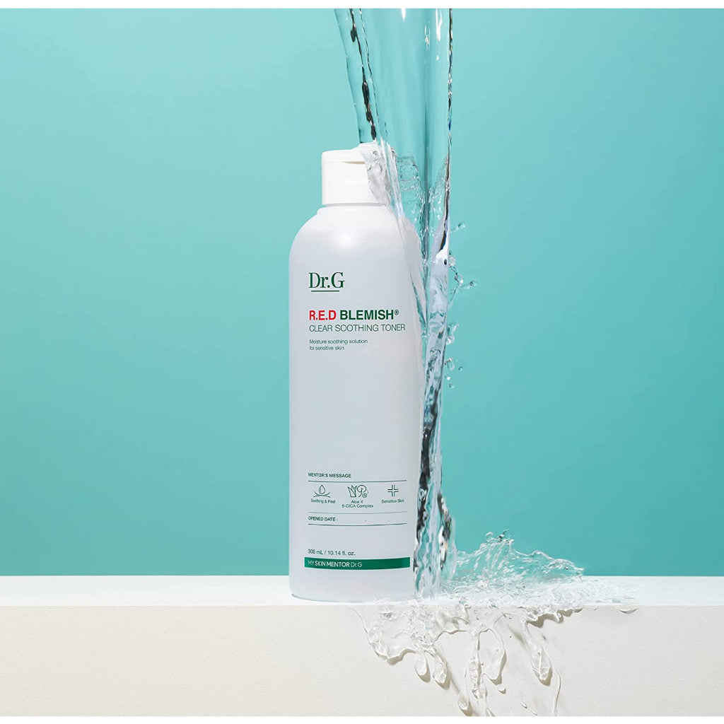 Dr.G RED Blemish Clear Soothing Toner 300mL/10.14oz KOREA Beauty Korean Skin Care Calming Mild exfoliation AHA BAH Hydrating Hyaluronic acid