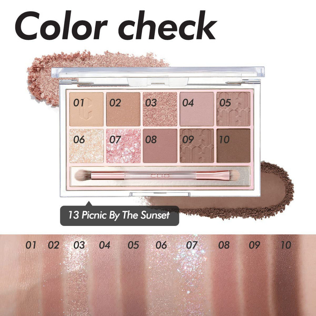 CLIO Pro Eye Shadow Palette, Matte, Shimmer, Glitter, Pearls, Highly Pigments, Long-Wearing