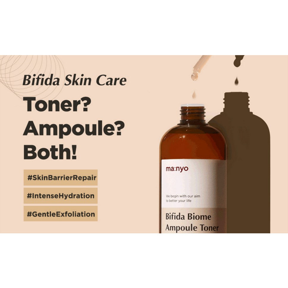 Manyo Bifida Biome Ampoule Toner (210ml,400ml,500ml) Moisturizing Toner for Face, 5-Types-of Hyaluronic Acid, Daily Firmness, Serum, Korean Skincare
