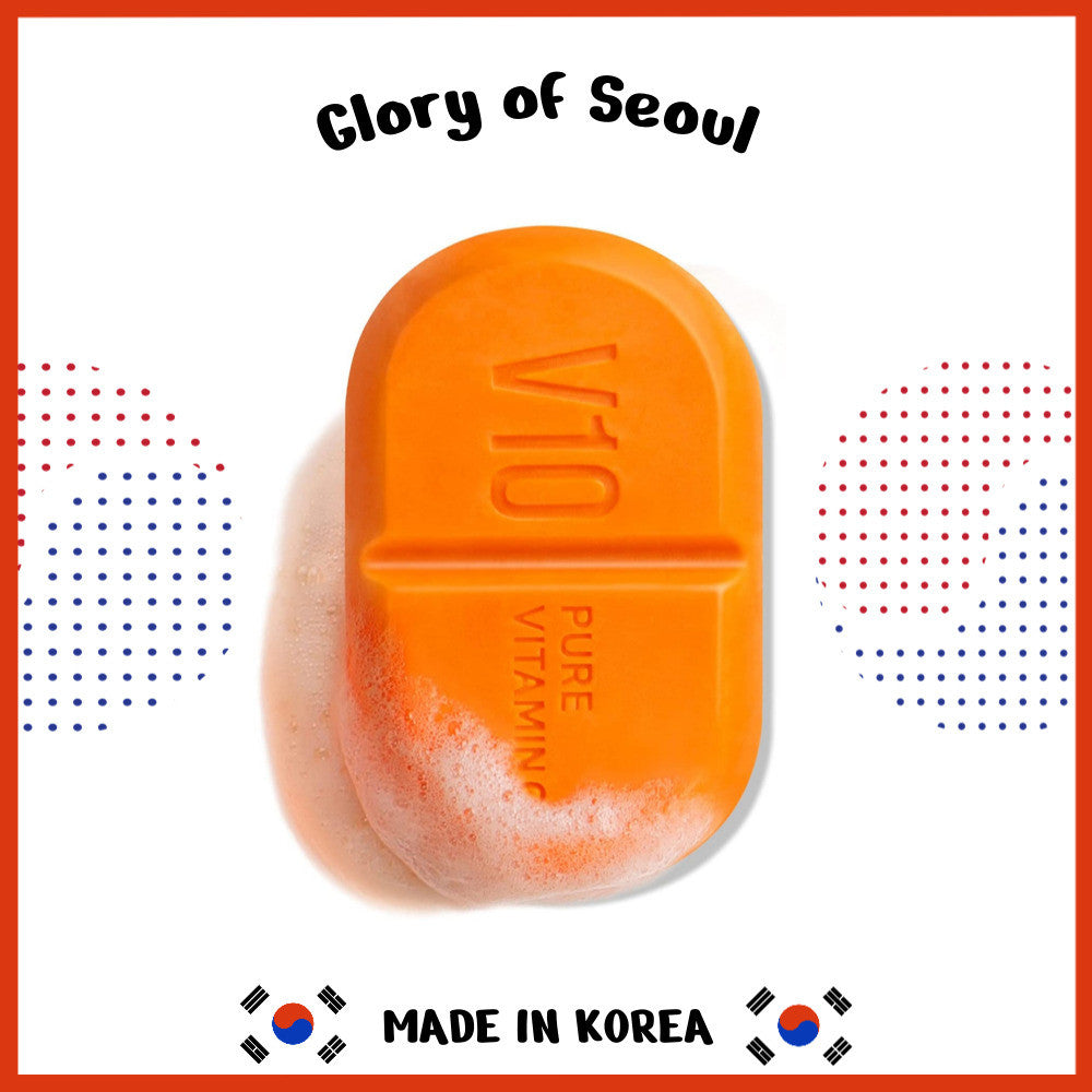 SOME BY MI Pure vitamin C V10 cleansing bar 106g, Brightening, Remove Impurities, Moisturized Finish, Blemish Care, Natural Ingredients, Korean Skin Care