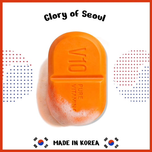 SOME BY MI Pure vitamin C V10 cleansing bar 106g, Brightening, Remove Impurities, Moisturized Finish, Blemish Care, Natural Ingredients, Korean Skin Care
