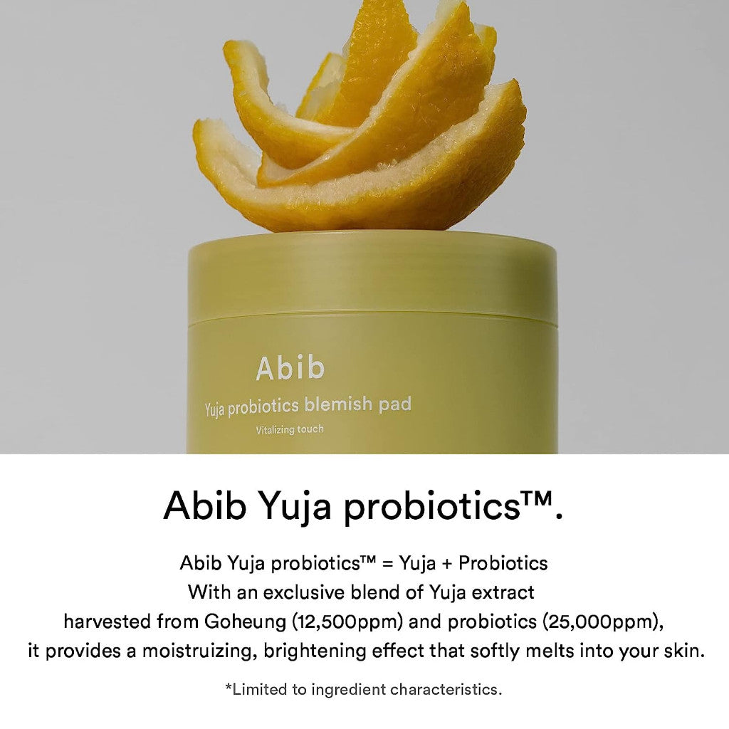 Abib Yuja Probiotics Blemish Pad Vitalizing Touch 60 Pads 140ml