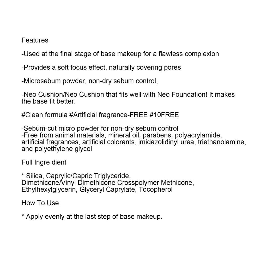 LANEIGE Neo Powder 0.25oz / 7g Microsebum powder, Non-dry Sebum Control Make Up Finisher