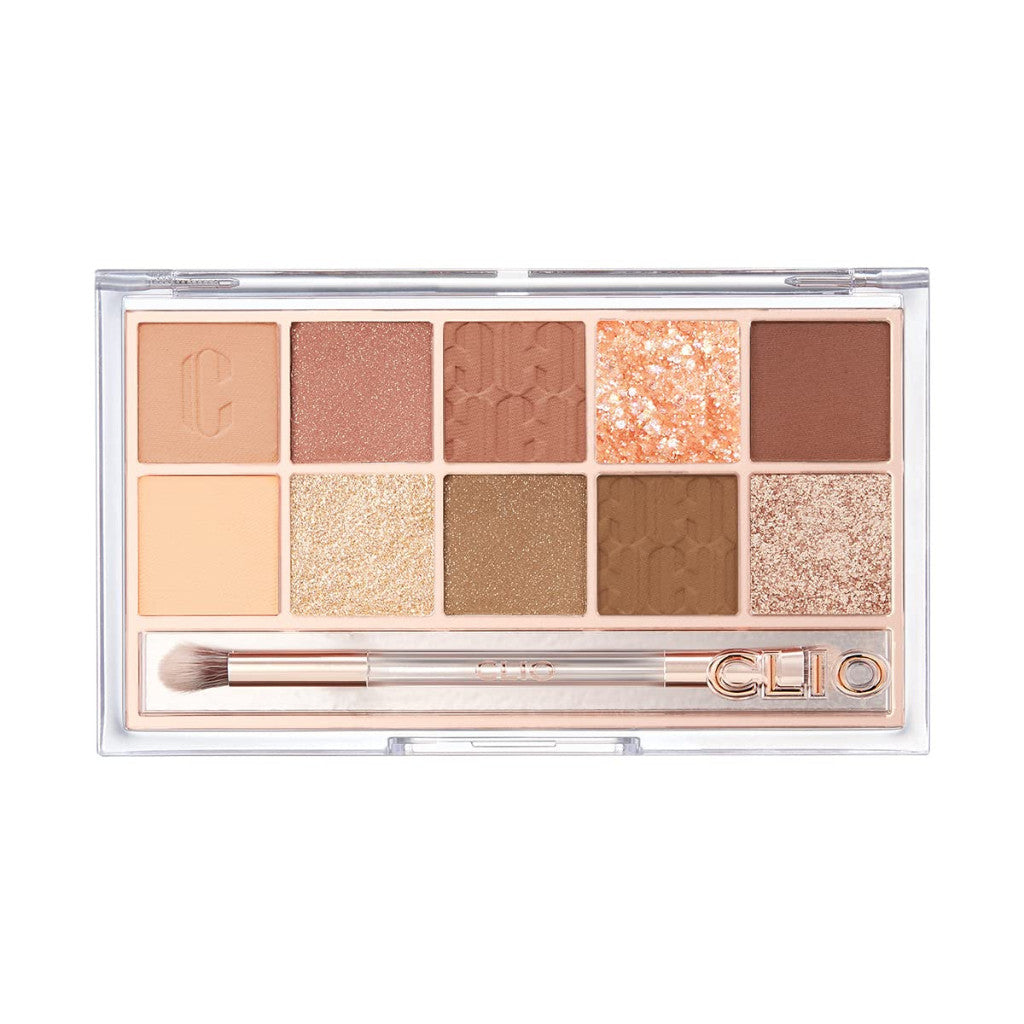 CLIO Pro Eye Shadow Palette, Matte, Shimmer, Glitter, Pearls, Highly Pigments, Long-Wearing