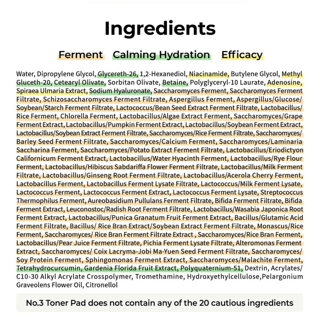 Numbuzin No.3 Radiance Glowing Jumbo Essence 70 pads, 5.07 fl.oz