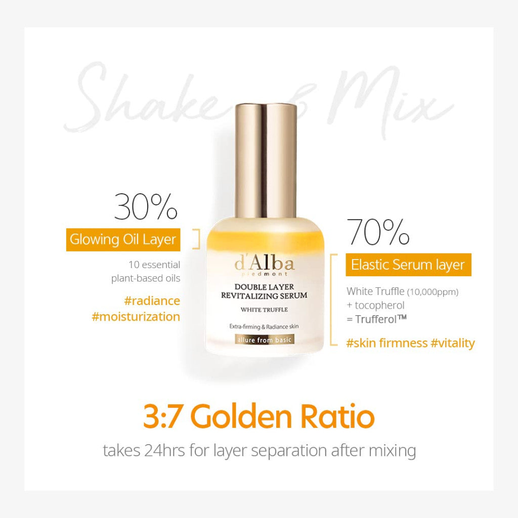 d'Alba Italian White Truffle Double Layer Revitalizing Serum 30ml