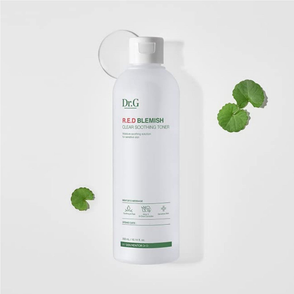 Dr.G RED Blemish Clear Soothing Toner 300mL/10.14oz KOREA Beauty Korean Skin Care Calming Mild exfoliation AHA BAH Hydrating Hyaluronic acid