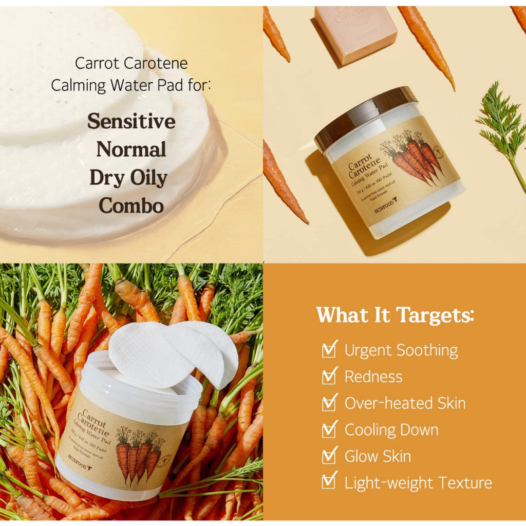 SKINFOOD Carrot Carotene Calming Water Pad 60 Pads 250g