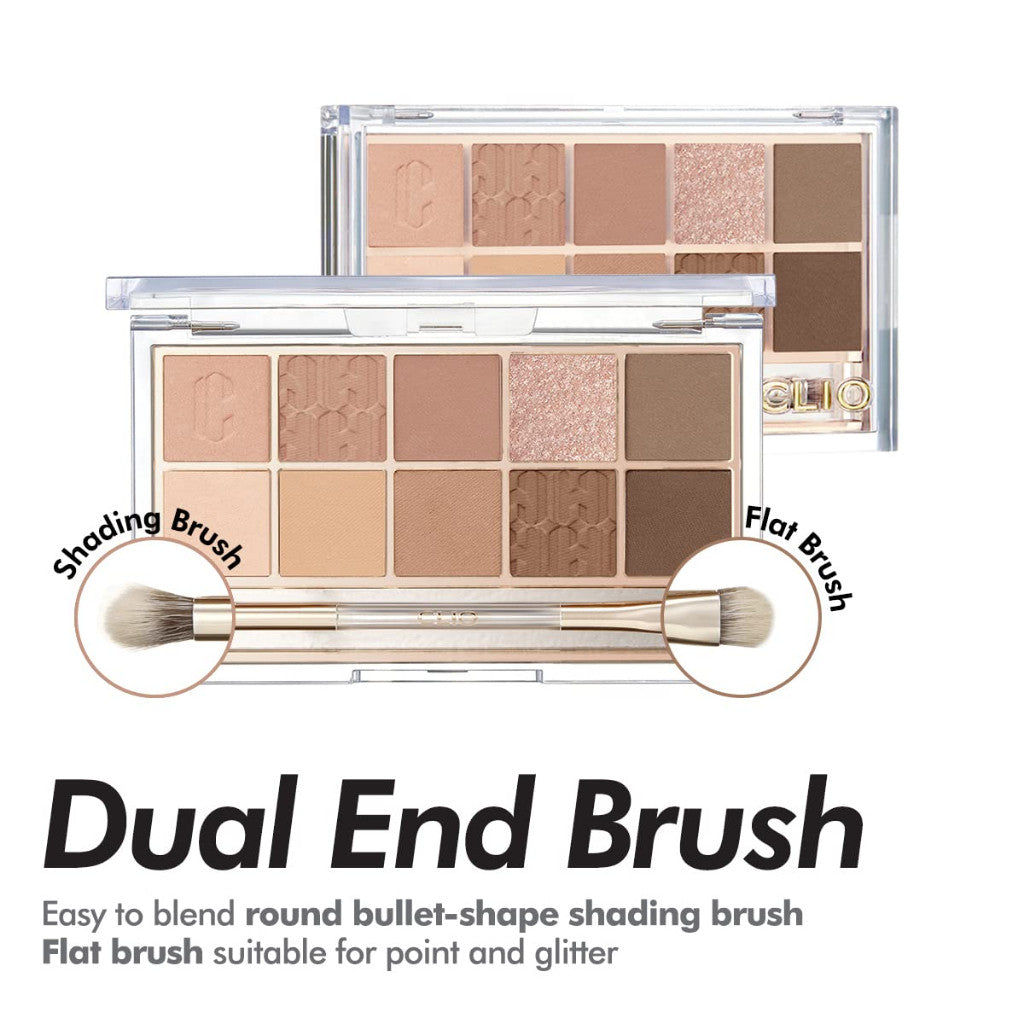 CLIO Pro Eye Shadow Palette, Matte, Shimmer, Glitter, Pearls, Highly Pigments, Long-Wearing