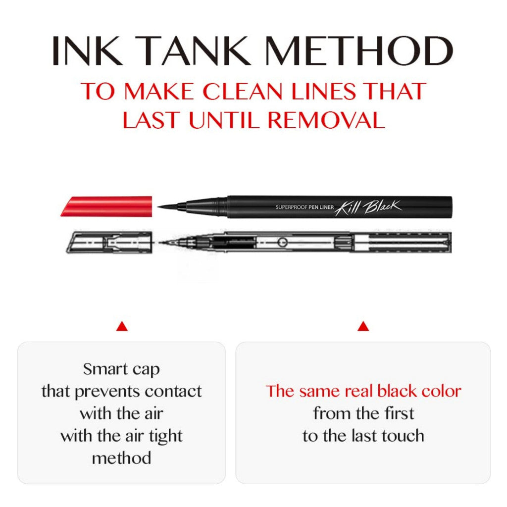 CLIO Superproof Pen Liquid Eye Liner, Precision Tip, Long Lasting, Smudge-Resistant, High-Intensity Color