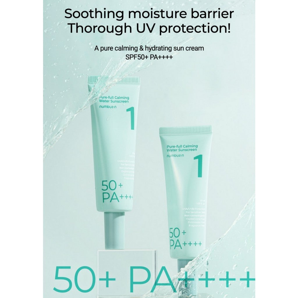 [DUO SET] Numbuzin No.1 Pure-full Calming Water Sunscreen SPF50 PA++++ Duo Set 50ml + 50ml