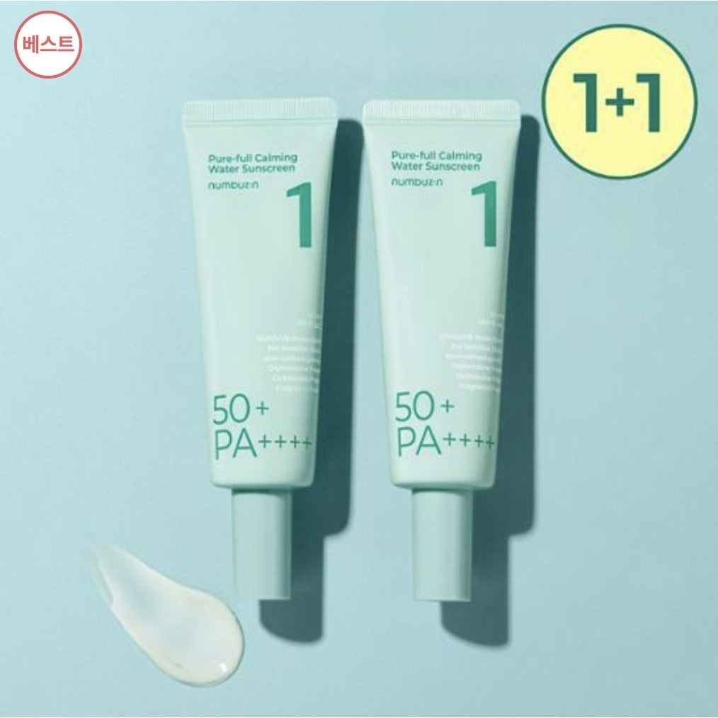 [Duo Set] numbuzin No. 1 Pure-full Calming Water Sunscreen SPF50 PA++++ 50mL + 50mL Duo Set 4.8