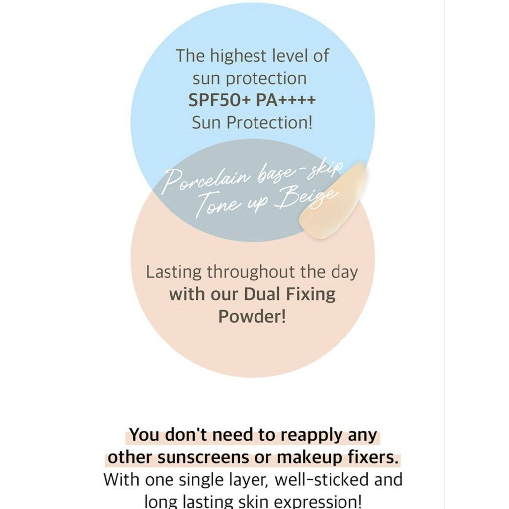 [Duo set] Numbuzin No. 3 Porcelain Base-skip Tone Up Beige 35mL+35mL SPF50+ PA++++