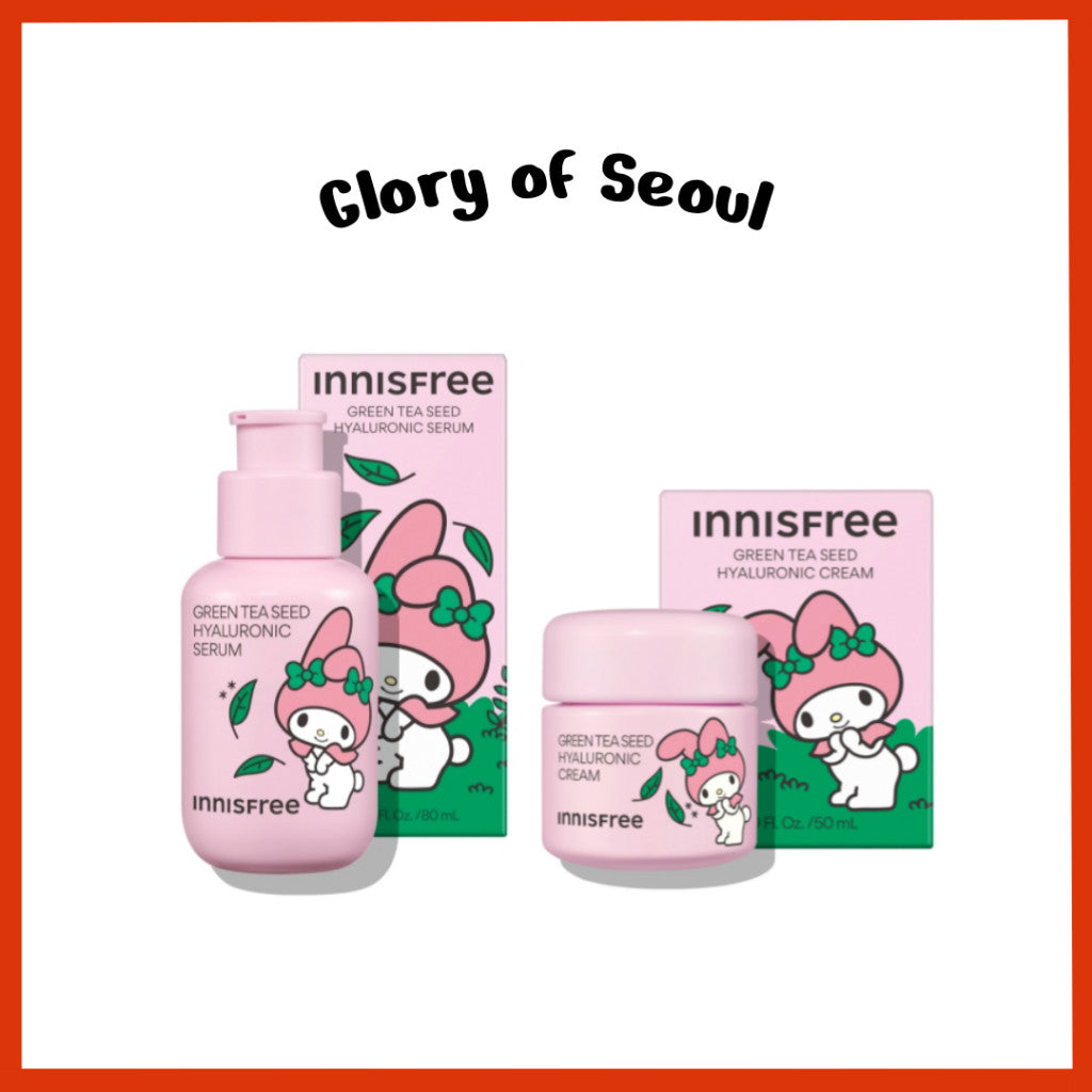INNISFREE [My Melody Edition] Green Tea Seed Hyaluronic Serum 80ml / Cream 50ml