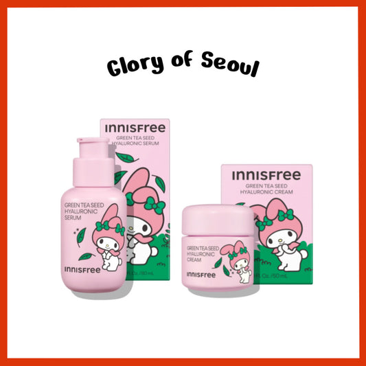 INNISFREE [My Melody Edition] Green Tea Seed Hyaluronic Serum 80ml / Cream 50ml