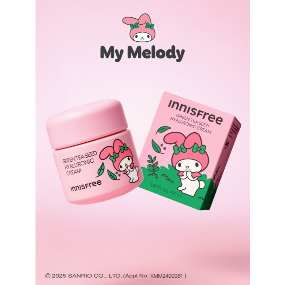 INNISFREE [My Melody Edition] Green Tea Seed Hyaluronic Serum 80ml / Cream 50ml