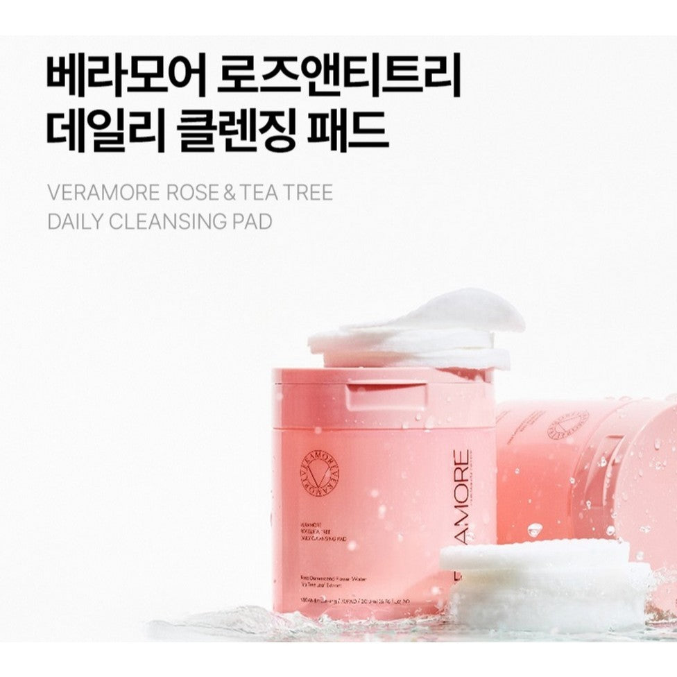 VERAMORE Rose & Tea Tree Daily Cleansing Pad 70 Pads 200ml