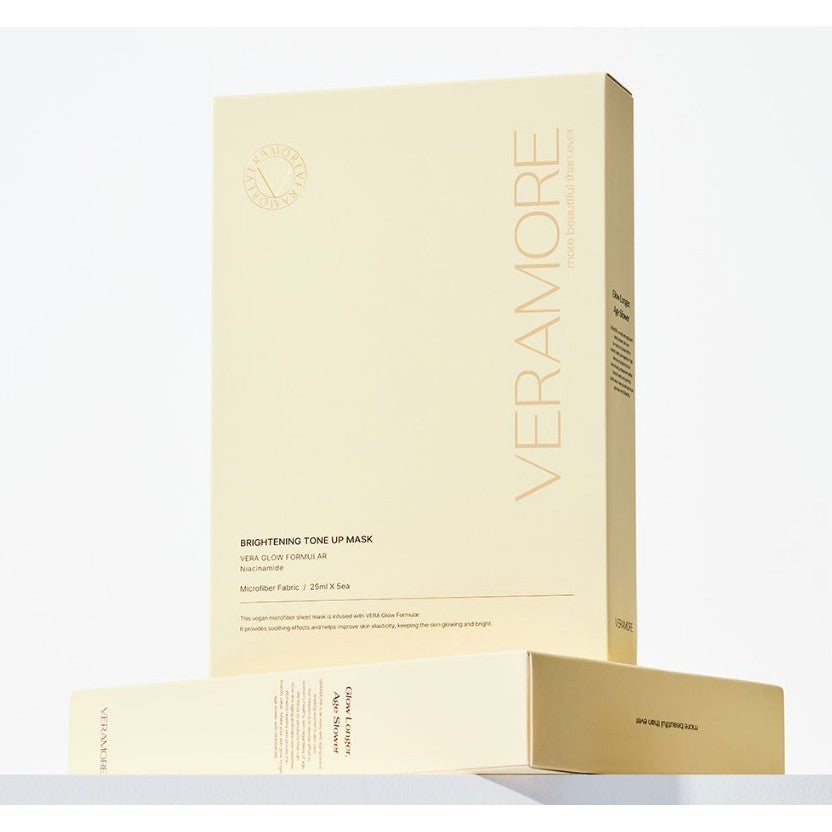 VERAMORE Mask Pack 1 Box (5 Sheets) (2 Types) │ Rose & Tea Tree Pore Tightening / Brightening Tone-up