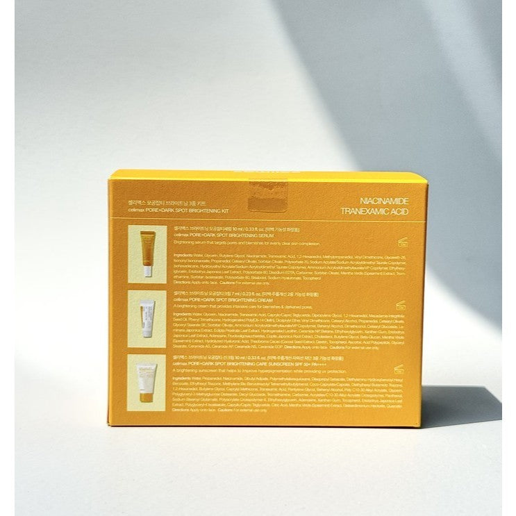 CELIMAX Pore+Dark Spot Brightening Kit (Serum 10ml + Cream 7ml + Sunscreen 10ml)